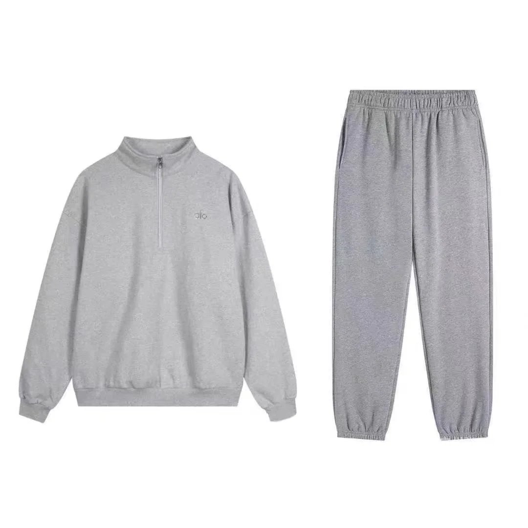 Gray Half-Zip Set with Joggers