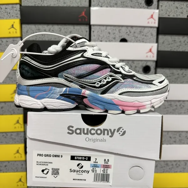 Saucony Originals Pro Grid Omni 9 Black / Brown Multicolor Running Shoes - 1