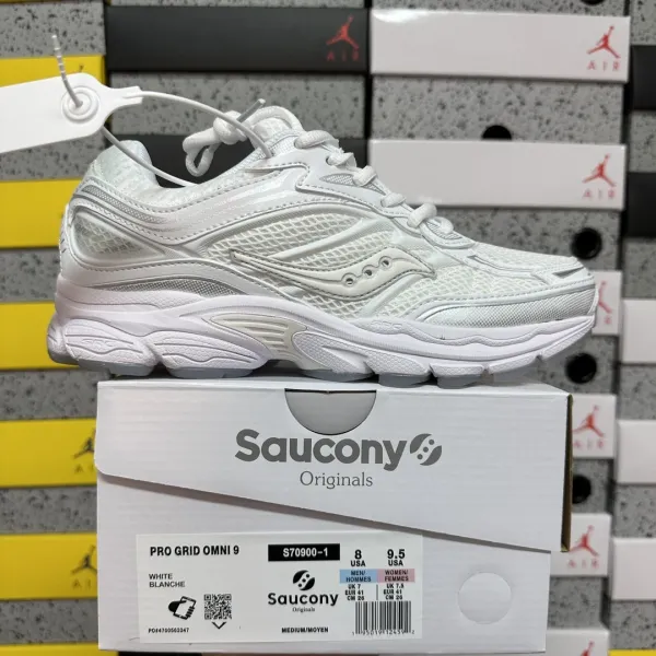 Saucony Pro Grid Omni 9 White Sneakers Running Shoes - 1