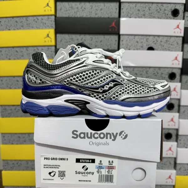 Saucony Pro Grid Omni 9 White / Black / Royal Running Shoes - 1