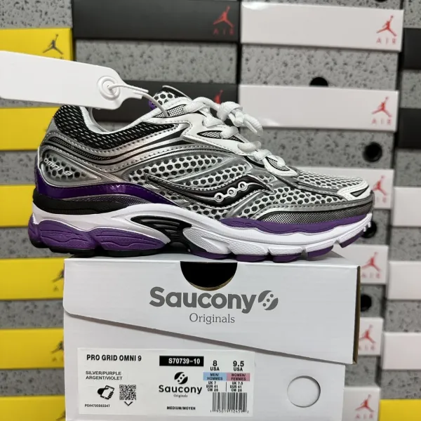 Saucony Pro Grid Omni 9 Silver / Purple Running Shoes - 1