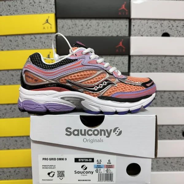 Saucony ProGrid Omni 9 Pink / Purple Rose / Violet Running Shoes - 1