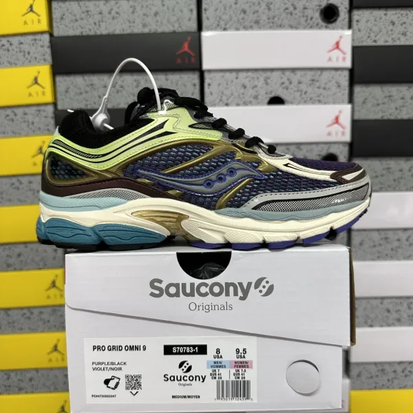 Saucony Pro Grid Omni 9 Purple / Black / Violet Sneakers Running Shoes - 1