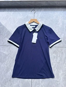 thumbnail for LA Two-color women's contrast slim fit short sleeve polo shirt LA two-color women's contrast slim fit short-sleeved polo shirt 485234 E