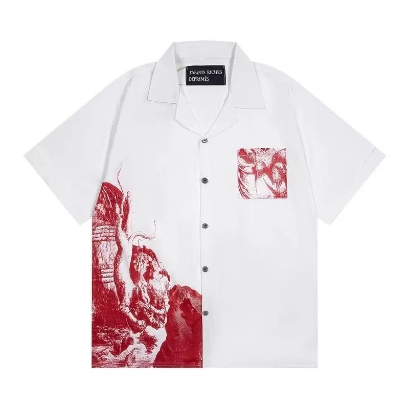 ERD melancholy rich second-generation casual printed short sleeved shirt pocket PD
