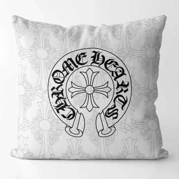 Chrome Hearts Cross Print Orange Decorative Pillow - 7
