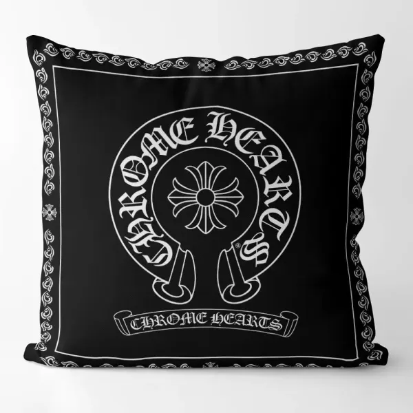 Chrome Hearts Cross Print Orange Decorative Pillow - 10