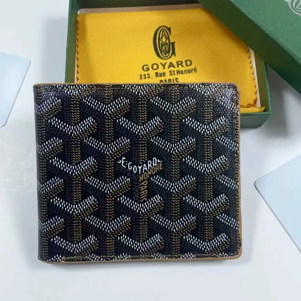 GOYARD Classic Black & Brown Bi-fold Short Wallet