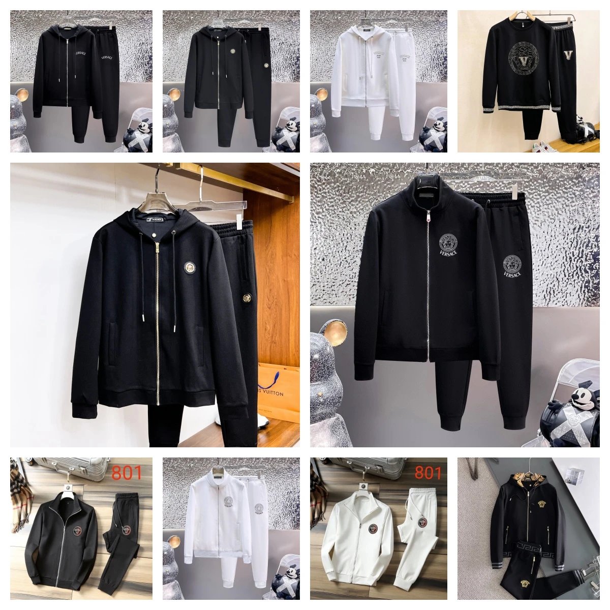 Versace Black Zip-Up Hoodie an