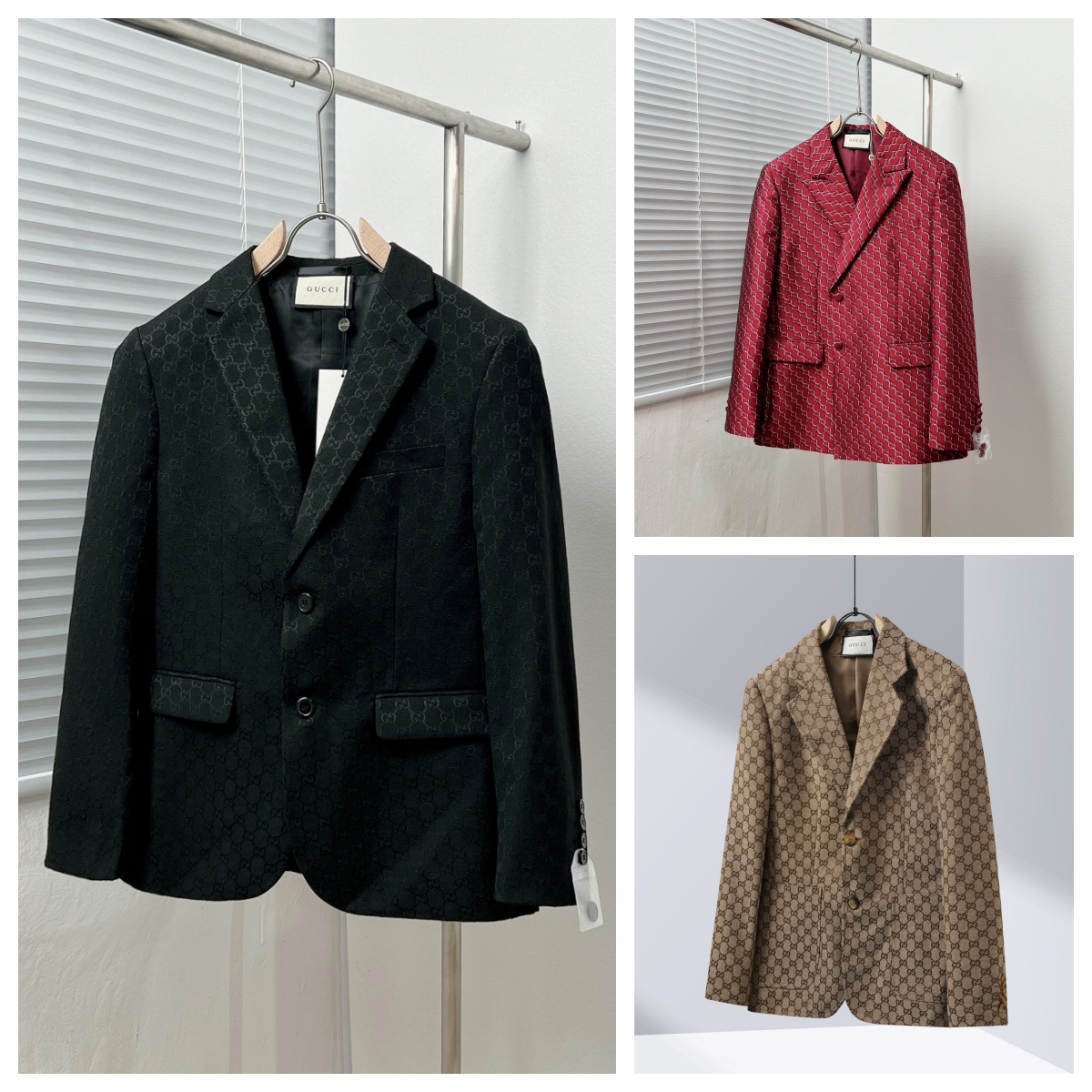 Gucci Black Patterned Blazer