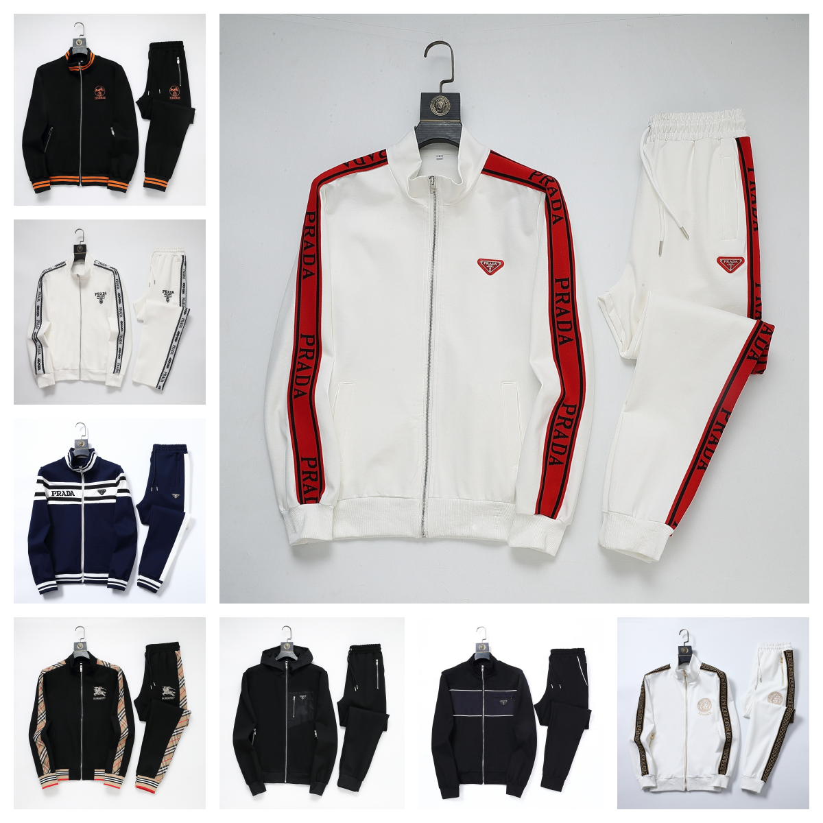 Prada White Red Track Suit