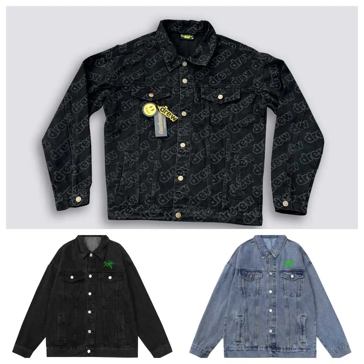 Drew House Logo Print Denim Ja