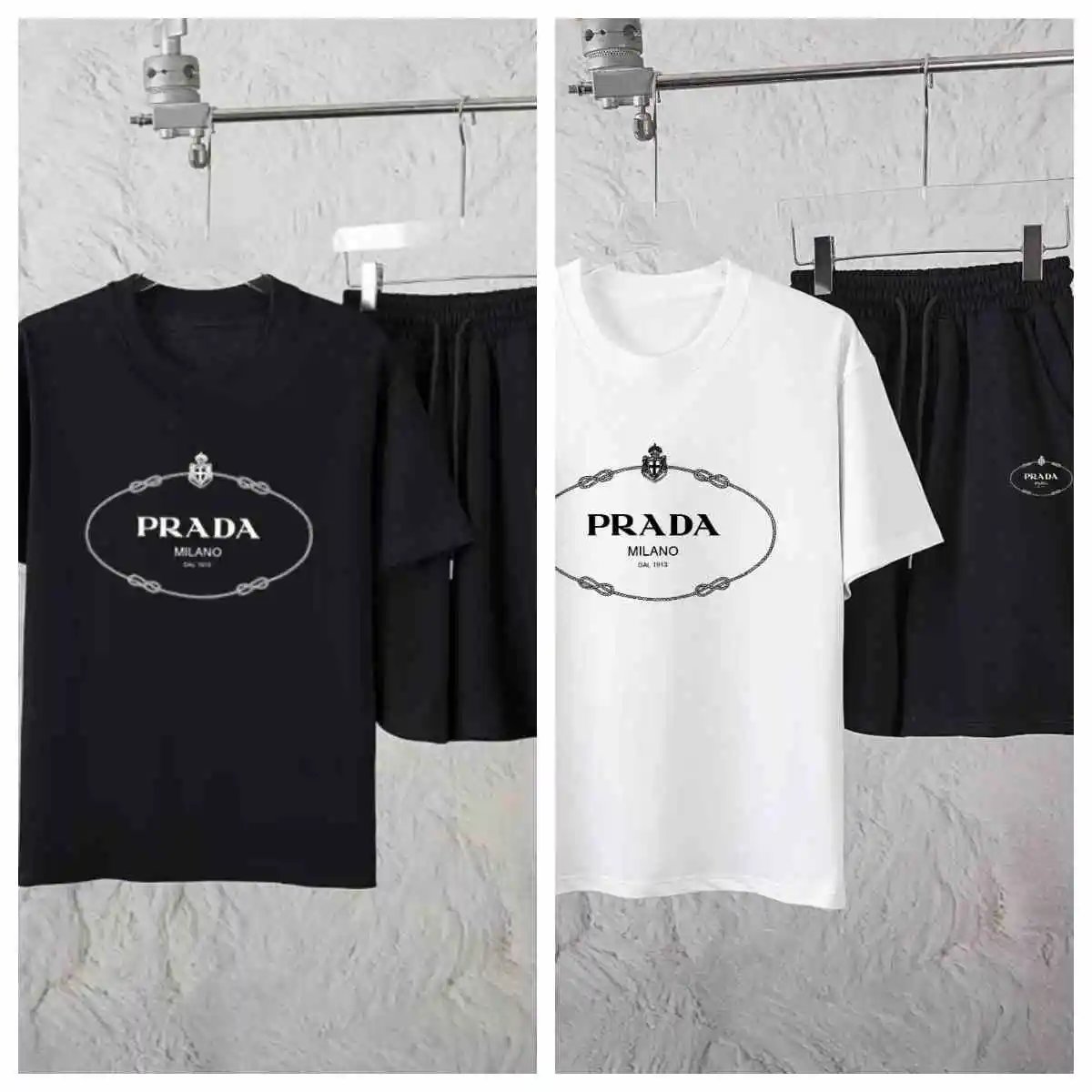Prada Black T-Shirt and Shorts