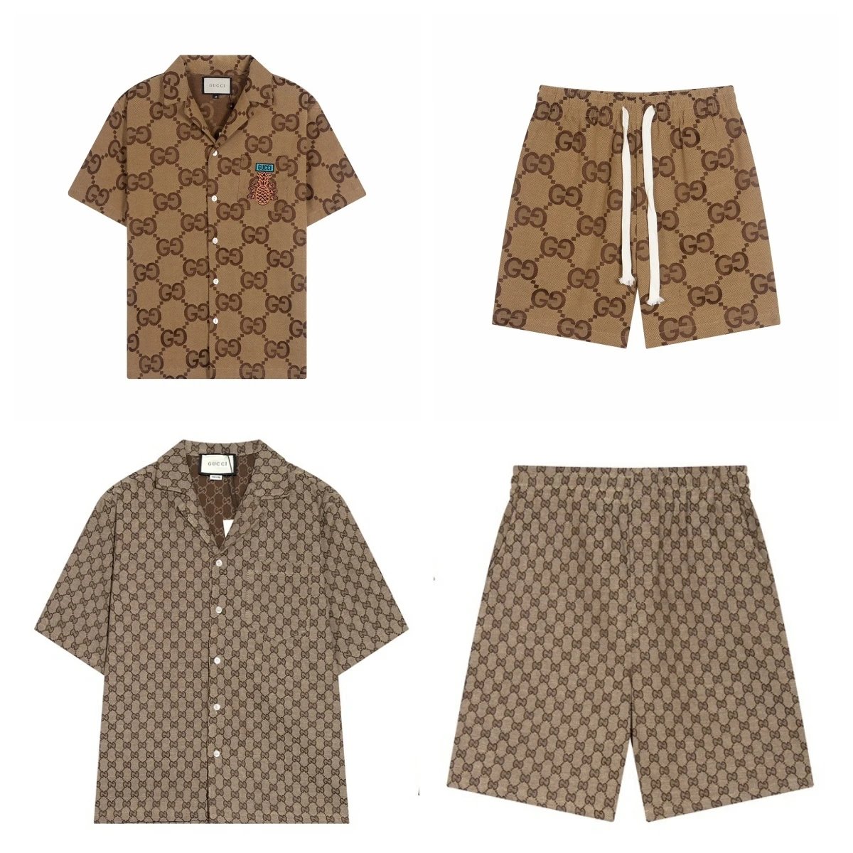 Gucci Brown Logo Print Shirt a