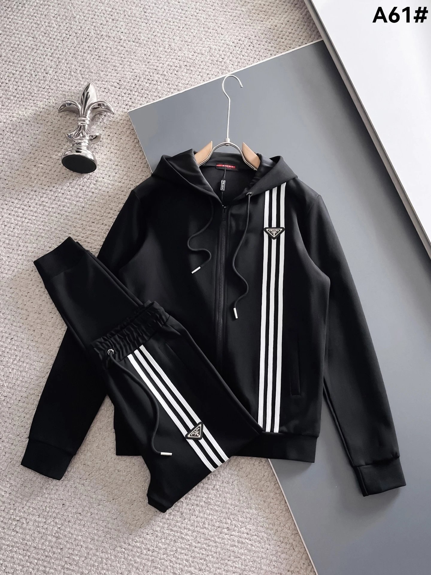 Prada Tracksuits Zip-Up Jacket and Jogger Pants Set — 03