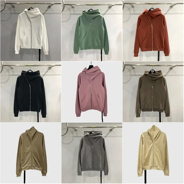 Thom Browne Hoodies & Sweatshirts Asymmetric Zip Hooded Sweatshirt product detail image 1