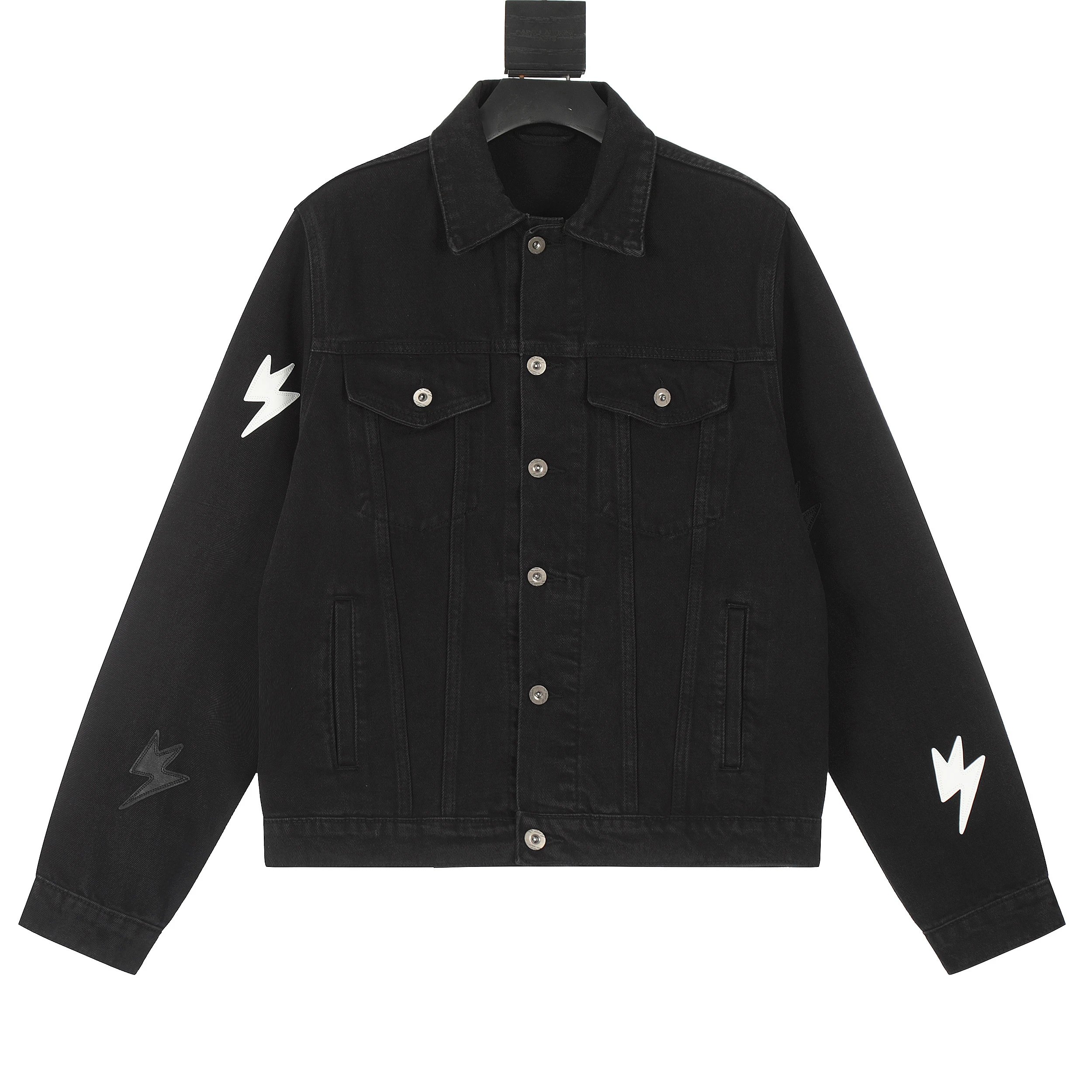 Black Denim Trucker Jacket wit