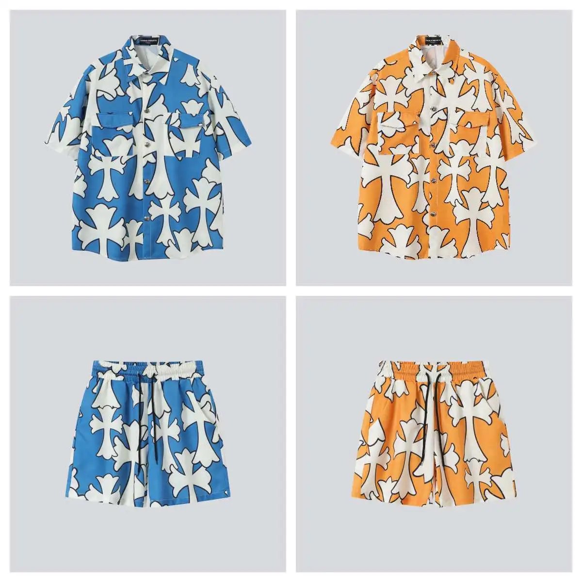 Chrome Hearts Blue Cross Print