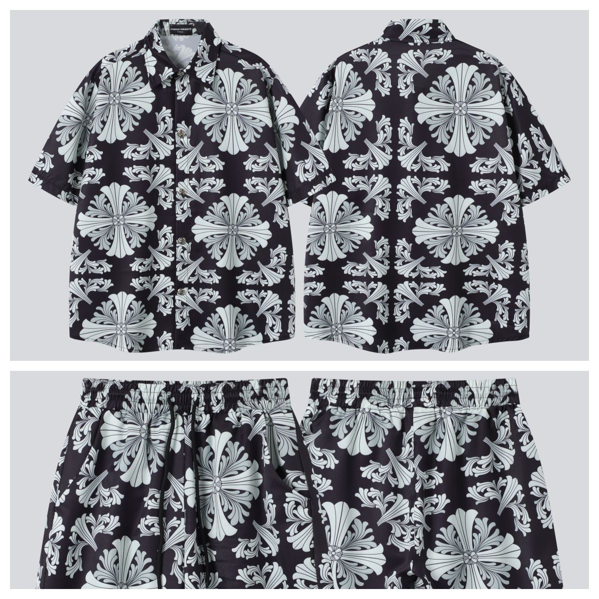 Chloe Hearts Black Floral Shor