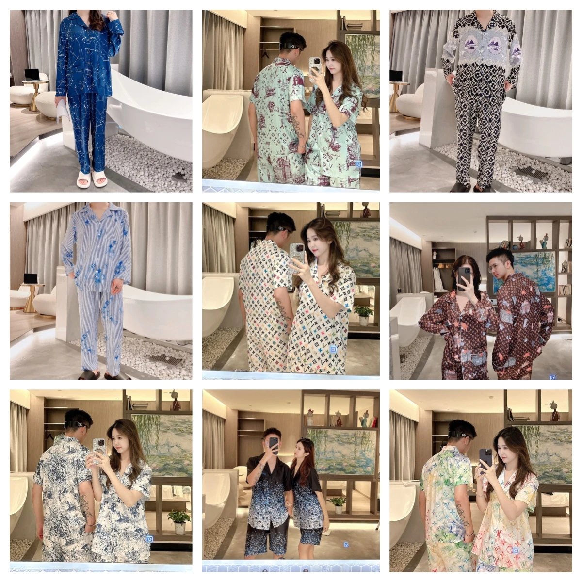 LV Monogram Print Pajama Sets 