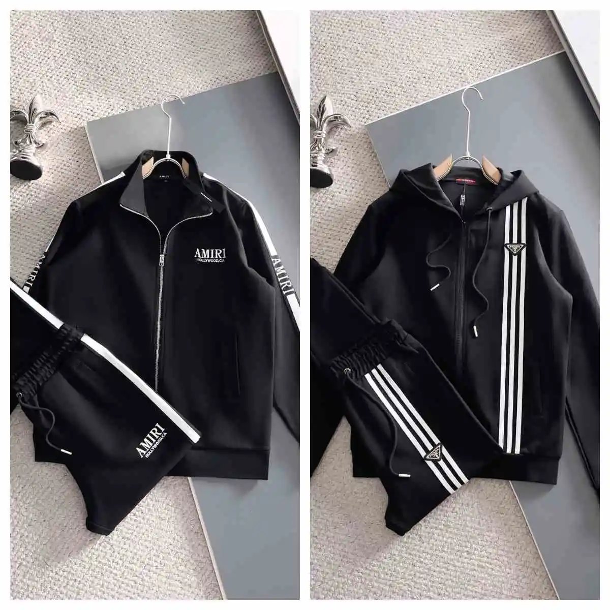 Amiri Black Hoodie and Jogger 