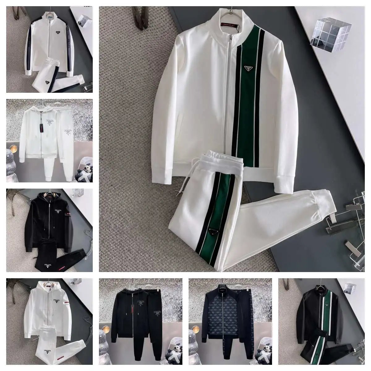 Prada White Track Suit with Gr
