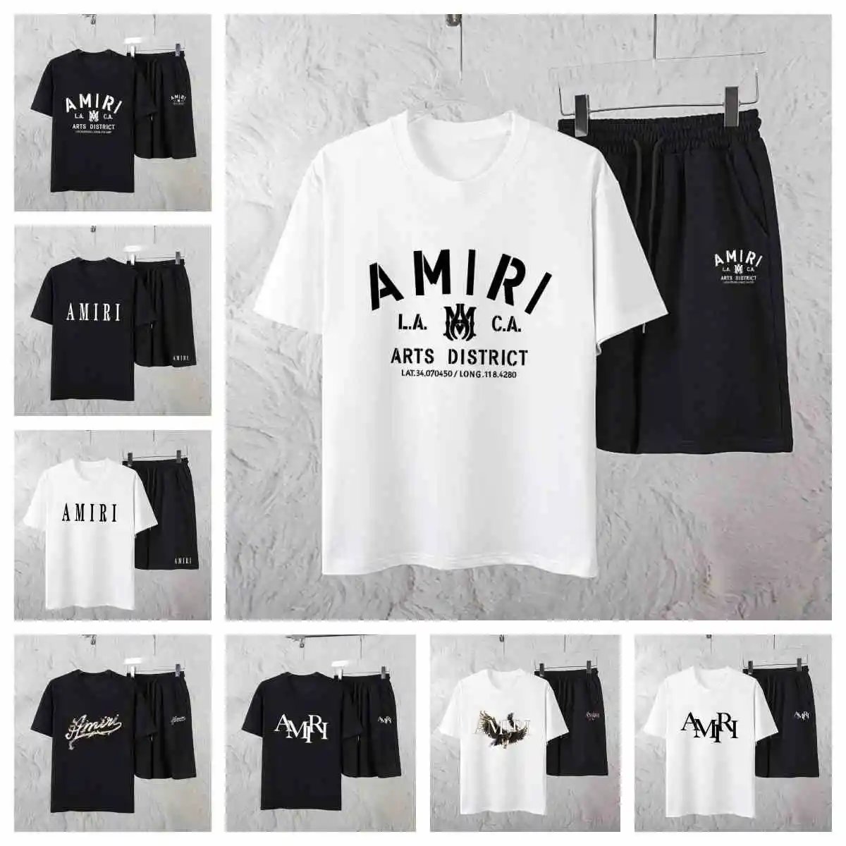 Amiri White T-Shirt and Black 