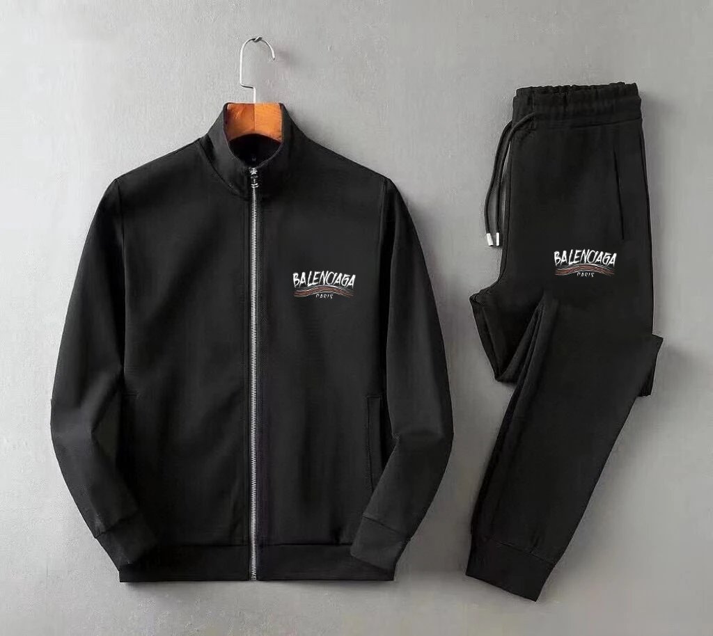 Balenciaga Logo-Embroidered Black Tracksuit