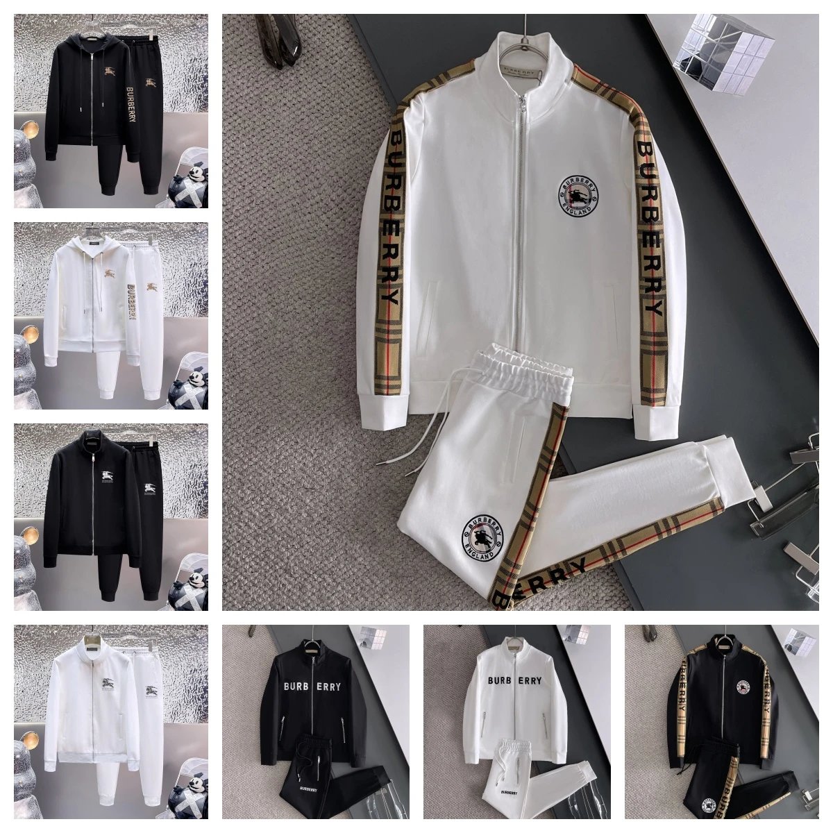 Burberry White Zip-Up Tracksui