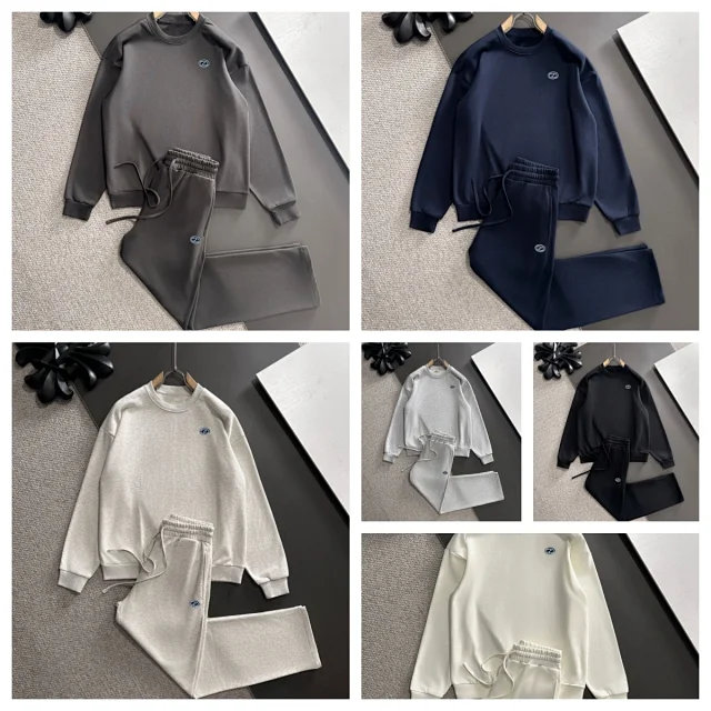 Unbranded Tracksuits Crewneck sweatshirt and drawstring straight-leg pants set with embroidered double-G emblem product detail image 1