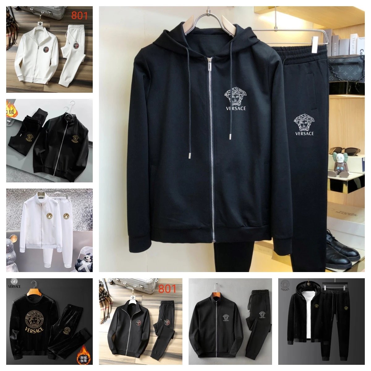 Versace Black Hoodie and Pants