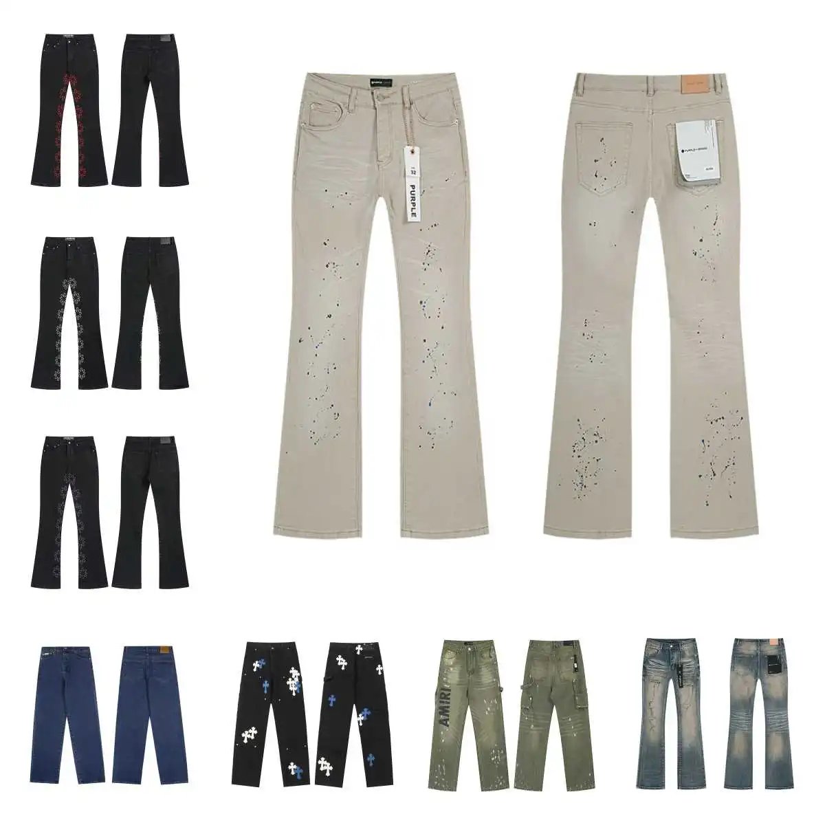 Amiri Paint Splatter Flare Jea