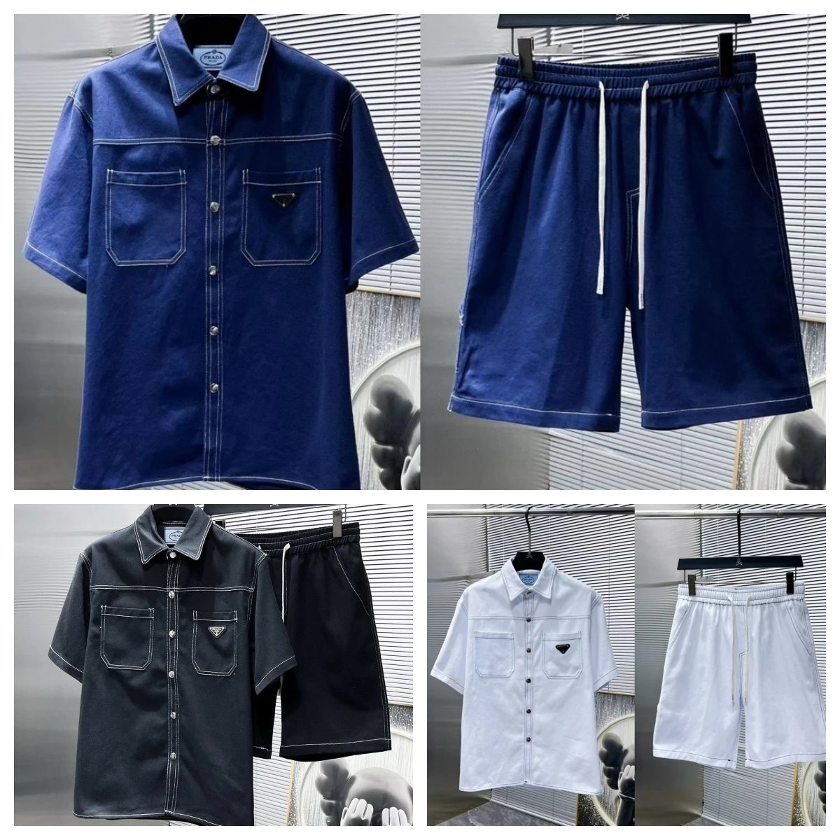 Prada Blue Denim Shirt and Sho