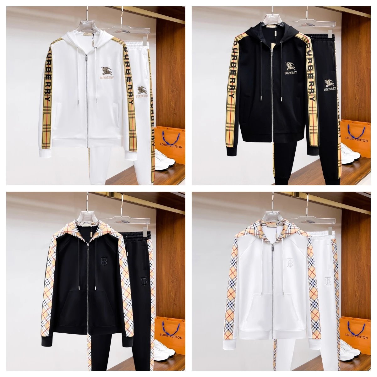 Burberry White Zip-Up Hoodie a