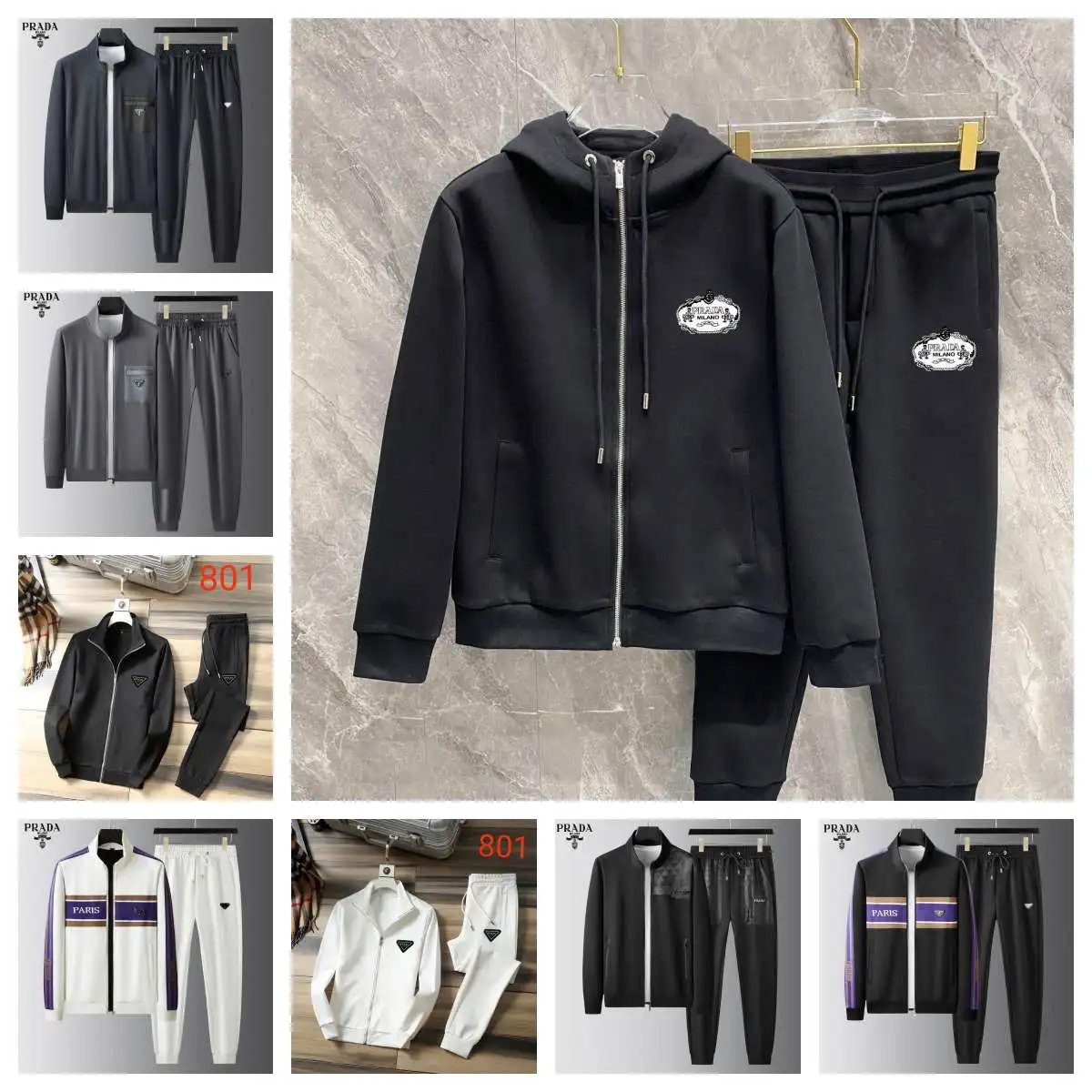 Prada Black Zip-Up Hoodie and 