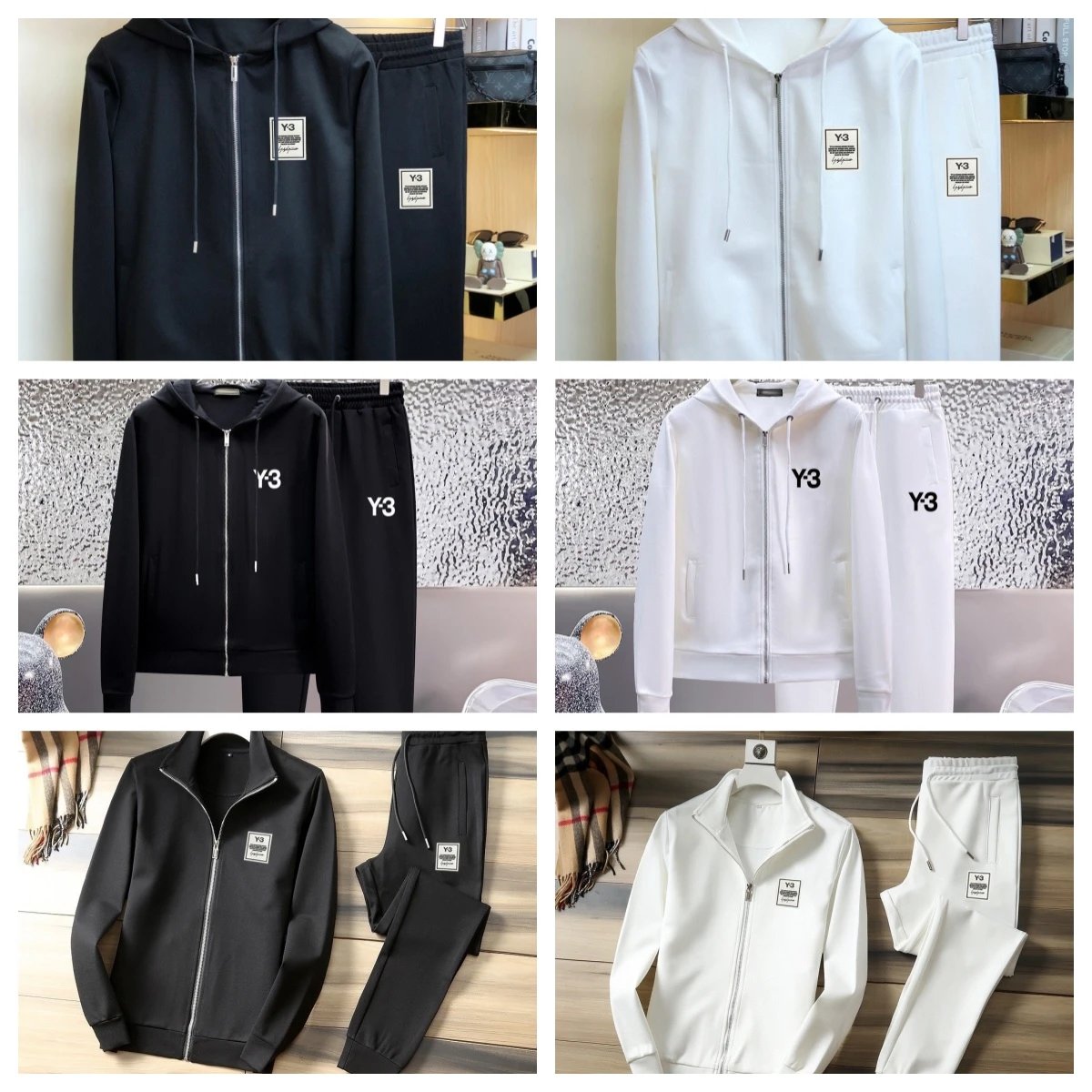 Y3 Black Zip-Up Hoodie and Pan