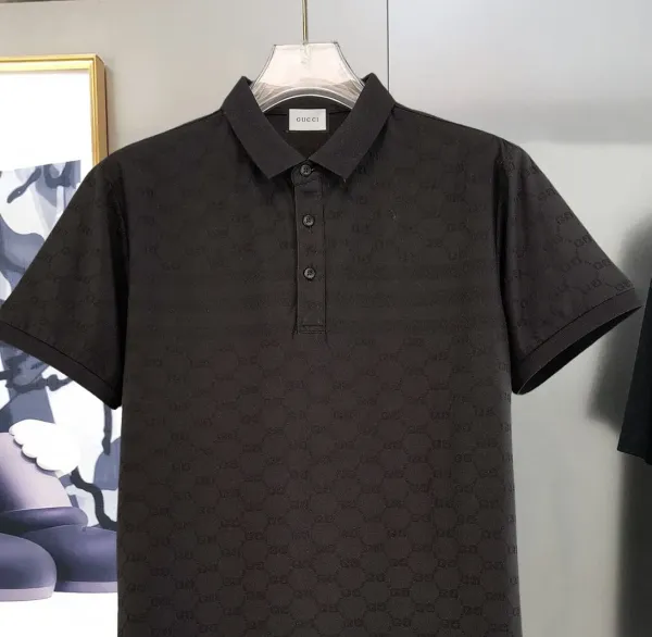 Gucci GG Monogram Jacquard Polo White Polo Shirt - 18