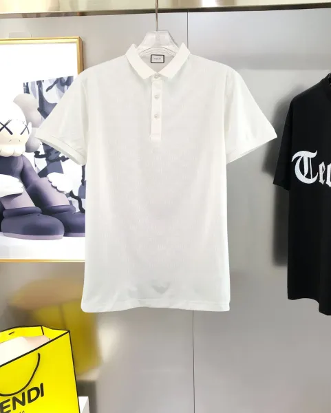 Gucci GG Monogram Jacquard Polo White Polo Shirt - 71