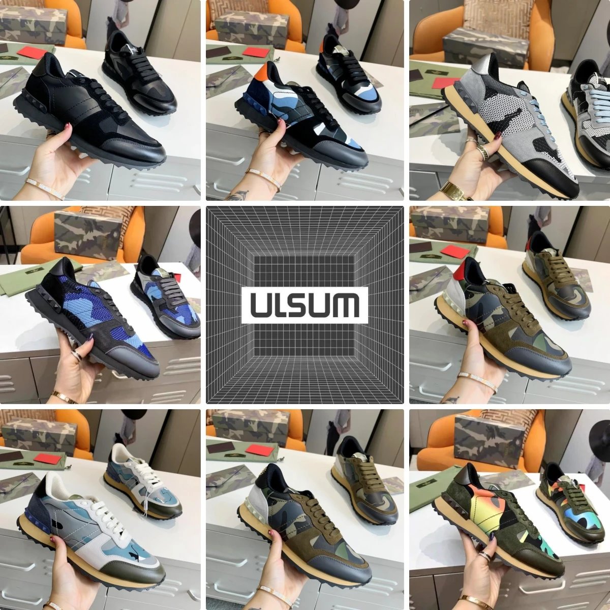 2025ss Rivet camouflage series insole with high elasticity latex paddingROCKRUNNER shoes