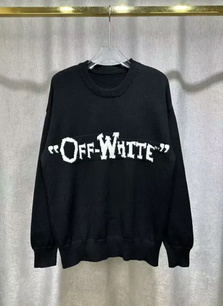 Off-White Arrow Print Mohair Blend Sweater Gray - 14