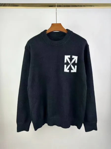 Off-White Arrow Print Mohair Blend Sweater Gray - 15
