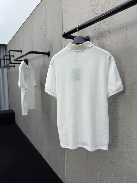 Gucci GG Monogram Jacquard Polo White Polo Shirt - 52