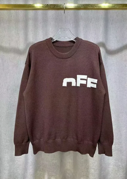 Off-White Arrow Print Mohair Blend Sweater Gray - 24