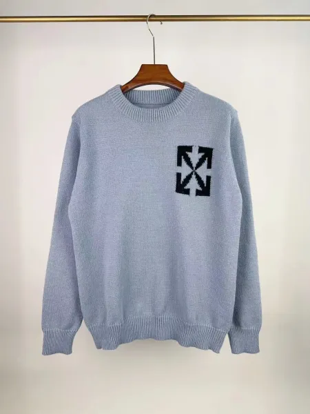 Off-White Arrow Print Mohair Blend Sweater Gray - 19