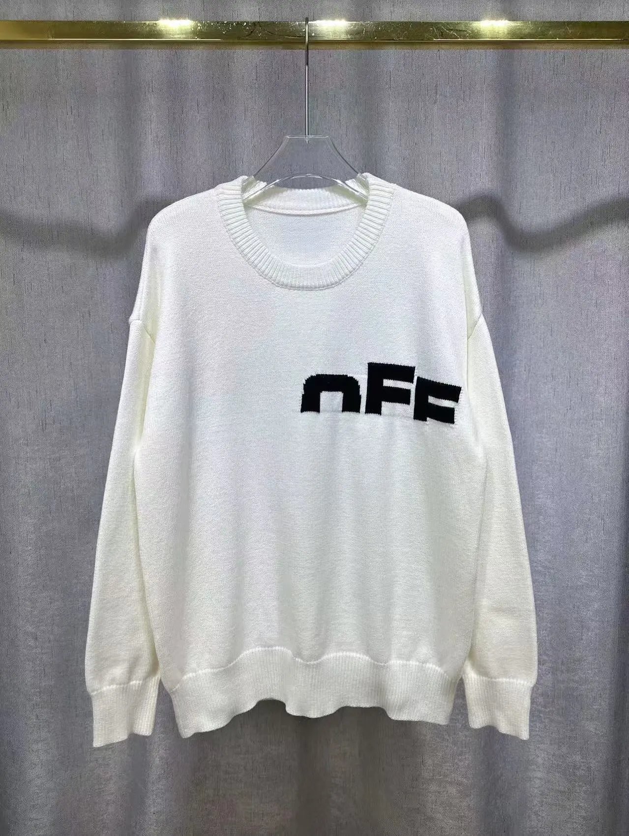 Off-White Arrow Print Mohair Blend Sweater Gray - 21