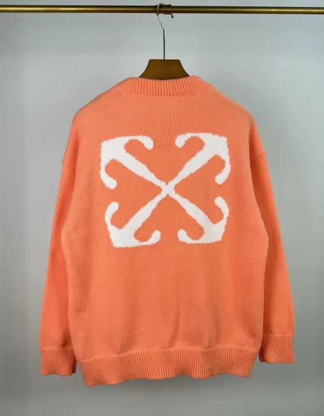 Off-White Arrow Print Mohair Blend Sweater Gray - 22