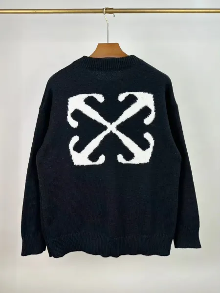 Off-White Arrow Print Mohair Blend Sweater Gray - 23