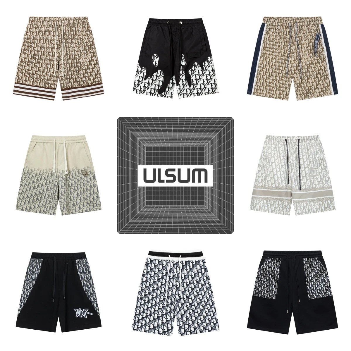 2025ss D printed letter shorts