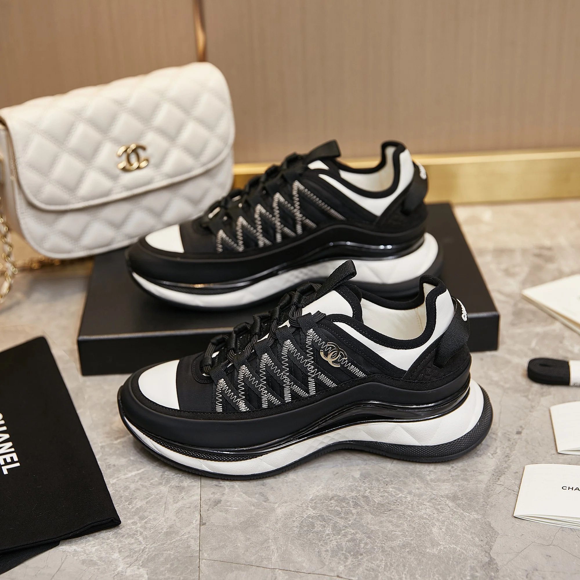 Chanel CC Runner Pink and Burgundy Leather Sneakers - 29