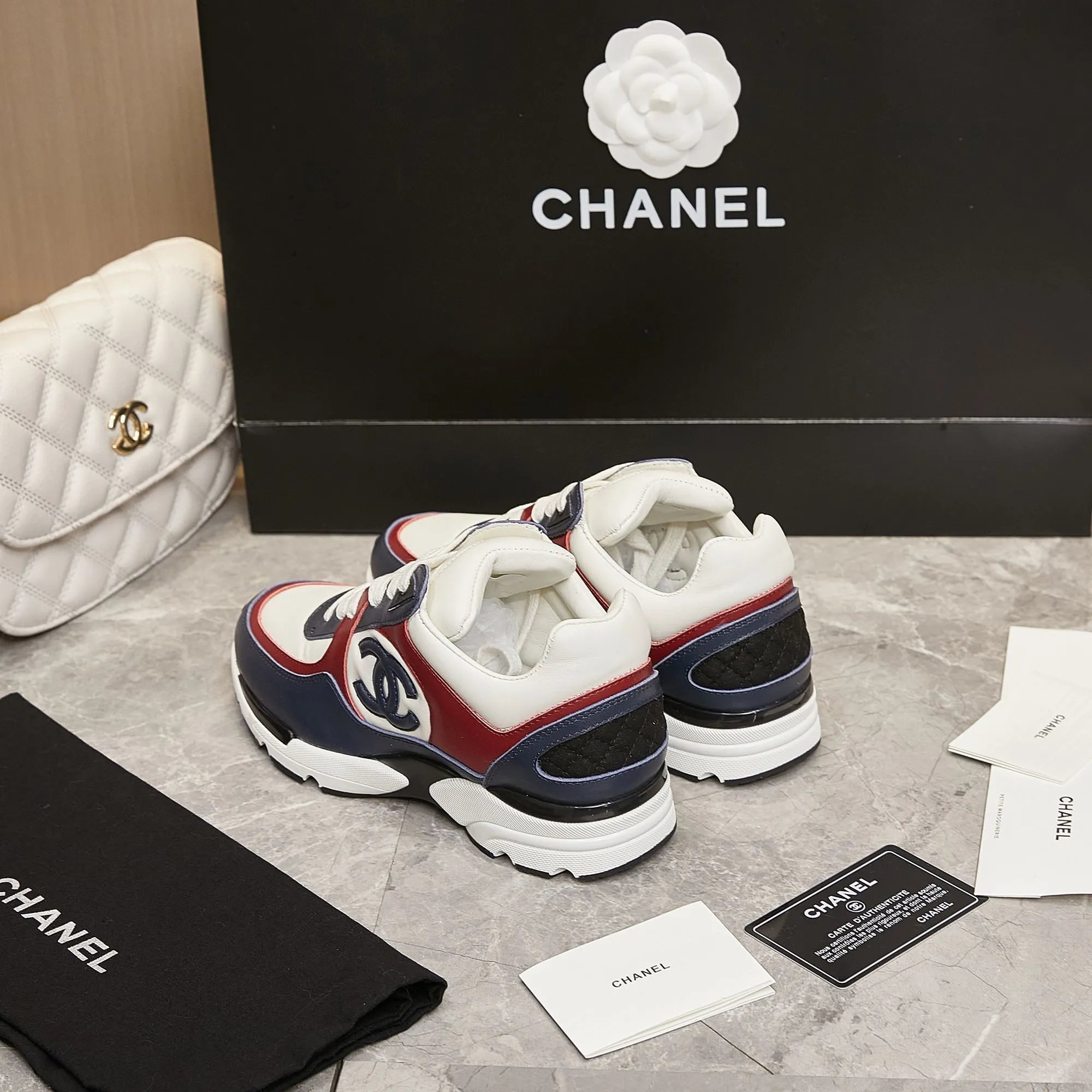 Chanel CC Runner Pink and Burgundy Leather Sneakers - 49